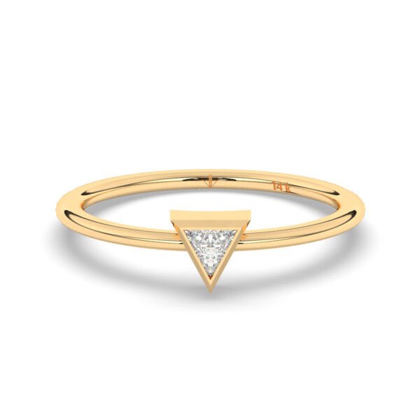 Bezel Triangle Diamond Ring