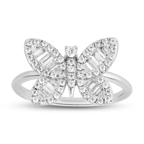 Baguette Diamond Butterfly Ring