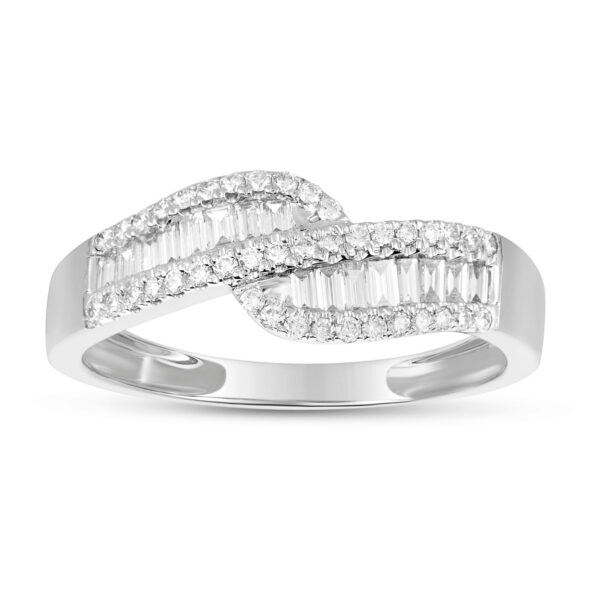 Baguette Diamond Bypass Ring