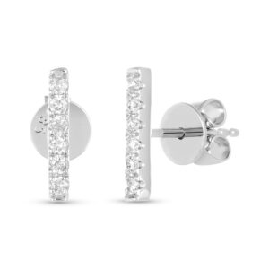 Diamond Bar Stud Earrings