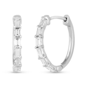 Baguette Diamond Huggie Hoop