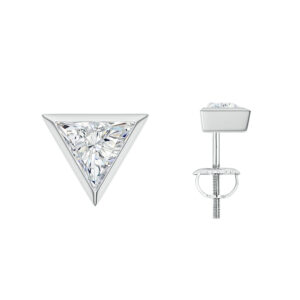 Trillion Diamond Bezel Stud Earrings